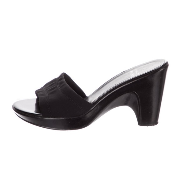 Stuart Weitzman Black Block Sandal Slidea with Platform Size 6 - Picture 4 of 5